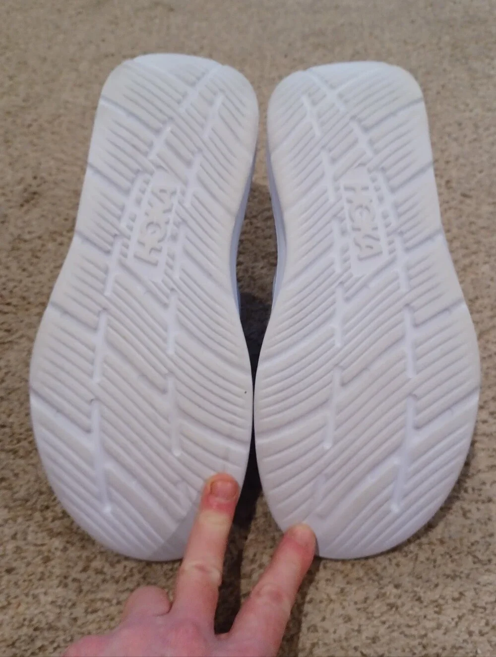Hoka Ora Luxe Pure White Slides With Velcro Strap Mens Size 12
